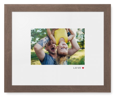 Modern Love Heart Framed Print, Walnut, Contemporary, White, White, Single piece, 11x14, White, white
