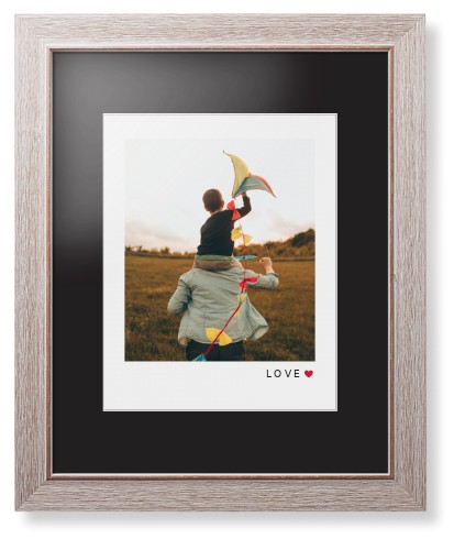 Modern Love Heart Portrait Framed Print, Rustic, Modern, White, Black, Single piece, 11x14, White, white