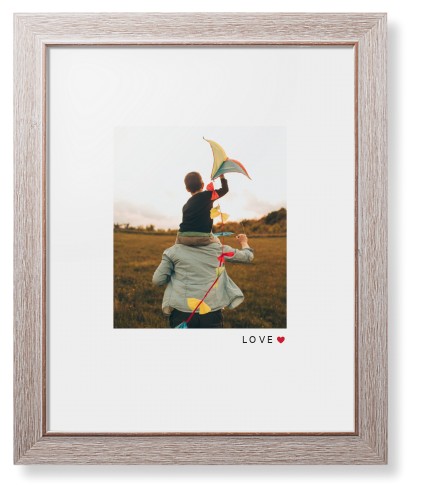 Modern Love Heart Portrait Framed Print, Rustic, Modern, White, White, Single piece, 11x14, White, white