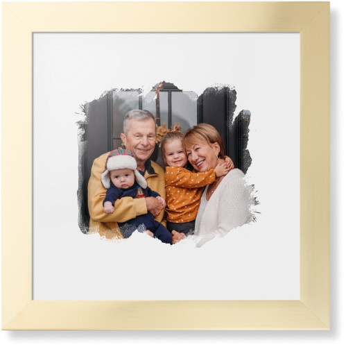 Brushed Moments Landscape Framed Print, Matte Gold, Contemporary, None, White, Single piece, 12x12, White, white