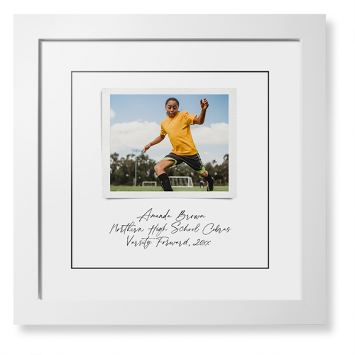 Sentimental Note Framed Print, White, Contemporary, Black, White, Single piece, 12x12, White