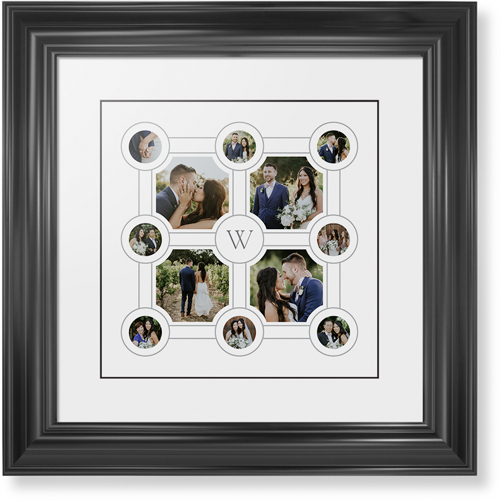 Vintage Family Tree Framed Print, Black, Classic, Black, White, Single piece, 12x12, White, white