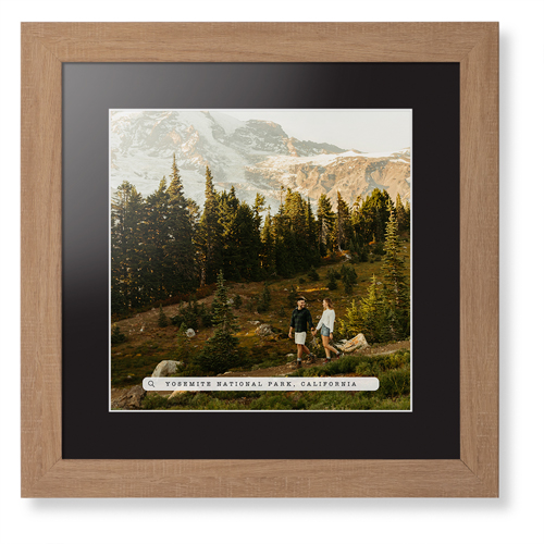 Travel Banner Framed Print, Natural, Contemporary, White, Black, Single piece, 12x12, White