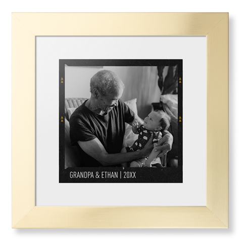 Film Frame Framed Print, Matte Gold, Contemporary, None, None, Single piece, 12x12, White, white