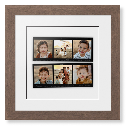 Favorite Film Collage Framed Print, Walnut, Contemporary, Black, White, Single piece, 12x12, White, white