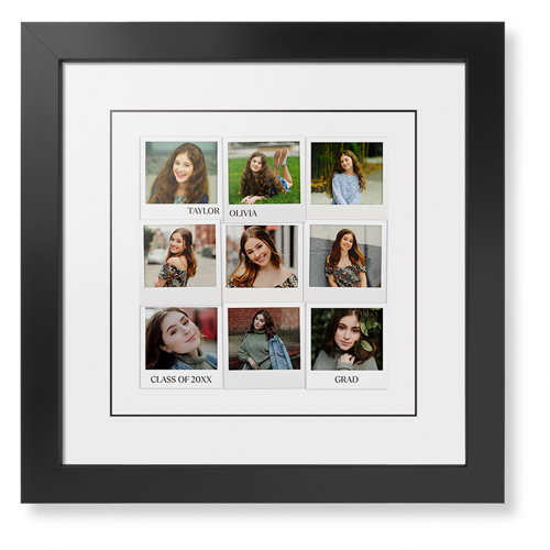 Photo Memories Framed Print, Black, Contemporary, Black, White, Single piece, 12x12, White, white