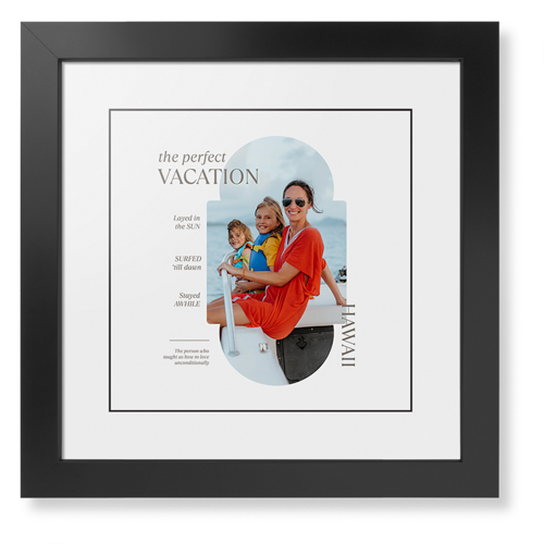 Travel Infographic Framed Print, Black, Contemporary, Black, White, Single piece, 12x12, Gray