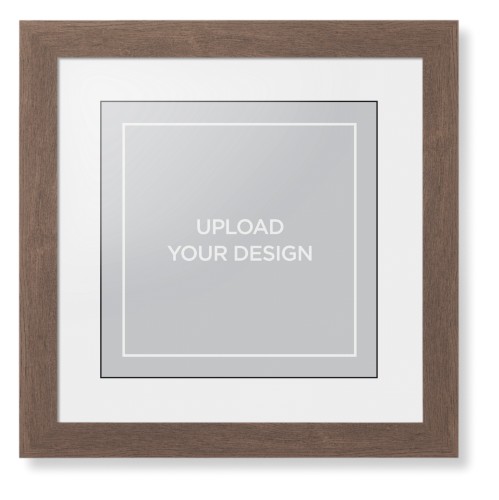 Upload Your Own Design Framed Print, Walnut, Contemporary, Black, White, Single piece, 12x12, Multicolor