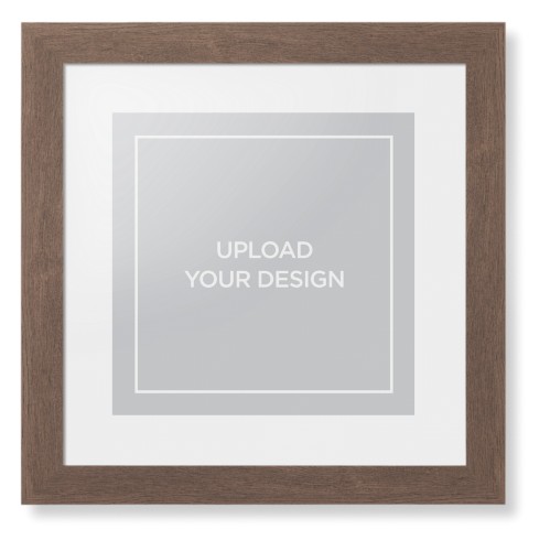 Upload Your Own Design Framed Print, Walnut, Contemporary, White, White, Single piece, 12x12, Multicolor