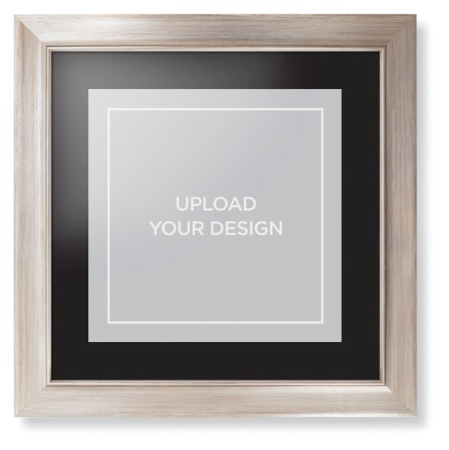 Upload Your Own Design Framed Print, Metallic, Modern, Black, Black, Single piece, 12x12, Multicolor, multi