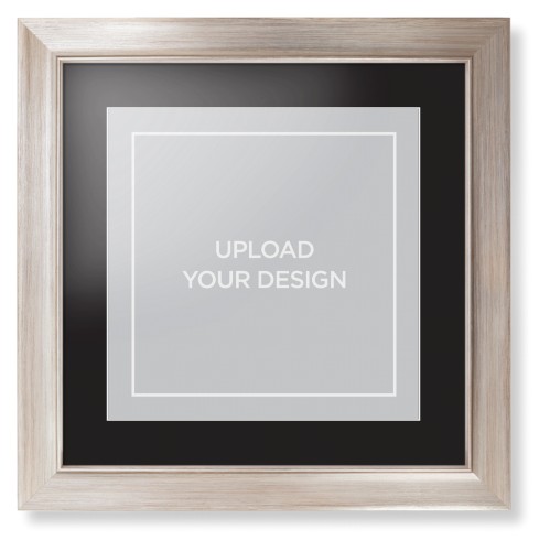 Upload Your Own Design Framed Print, Metallic, Modern, White, Black, Single piece, 12x12, Multicolor