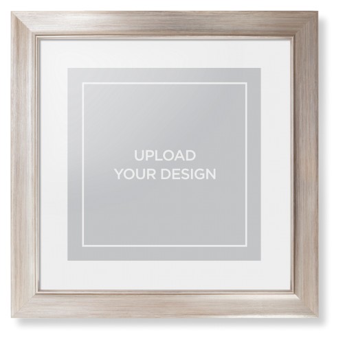 Upload Your Own Design Framed Print, Metallic, Modern, White, White, Single piece, 12x12, Multicolor
