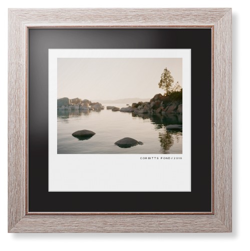 Modern Gallery Framed Print, Rustic, Modern, White, Black, Single piece, 12x12, White