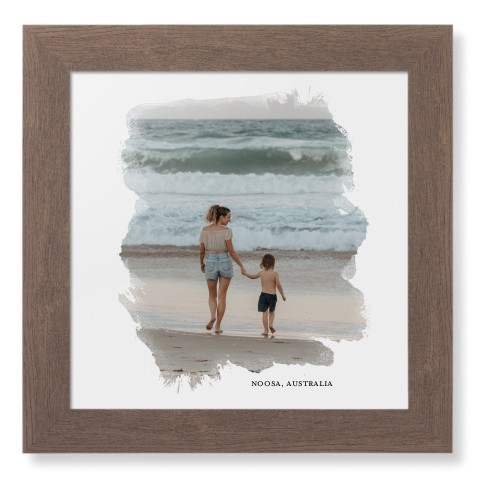Brushed Moments Framed Print, Walnut, Contemporary, None, None, Single piece, 12x12, White, white