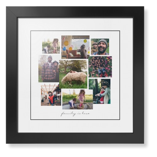 Gallery Collage of Nine Framed Print, Black, Contemporary, Black, White, Single piece, 12x12, White, white