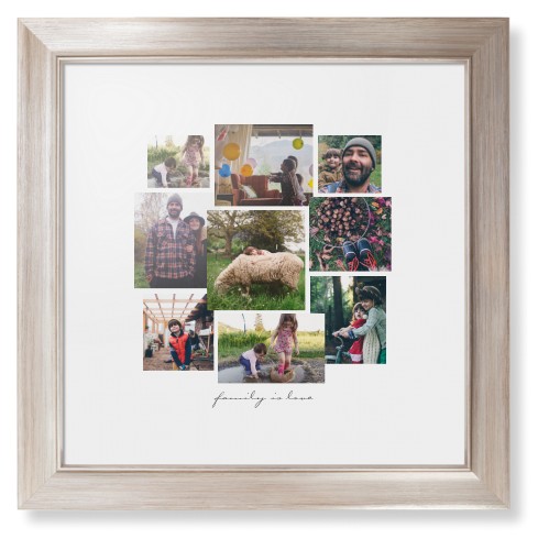 Gallery Collage of Nine Framed Print, Metallic, Modern, None, White, Single piece, 12x12, White, white