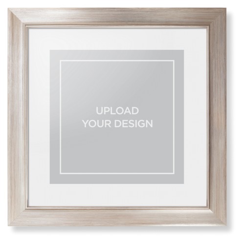 Upload Your Own Design Portrait Framed Print, Metallic, Modern, None, White, Single piece, 12x12, Multicolor, multi