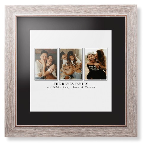 Classic Trio Framed Print, Rustic, Modern, Black, Black, Single piece, 12x12, White, white