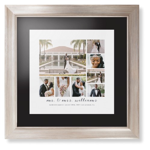 Clean Gallery Collage of Eight Framed Print, Metallic, Modern, Black, Black, Single piece, 12x12, Multicolor, multi