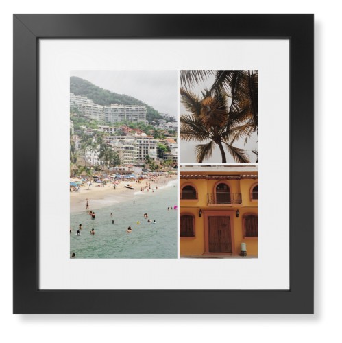 Gallery of Three Framed Print, Black, Contemporary, White, White, Single piece, 12x12, Multicolor, multi