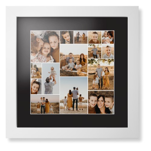 Gallery of Fifteen Framed Print, White, Contemporary, White, Black, Single piece, 12x12, Multicolor