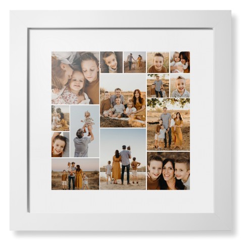 Gallery of Fifteen Framed Print, White, Contemporary, White, White, Single piece, 12x12, Multicolor, multi