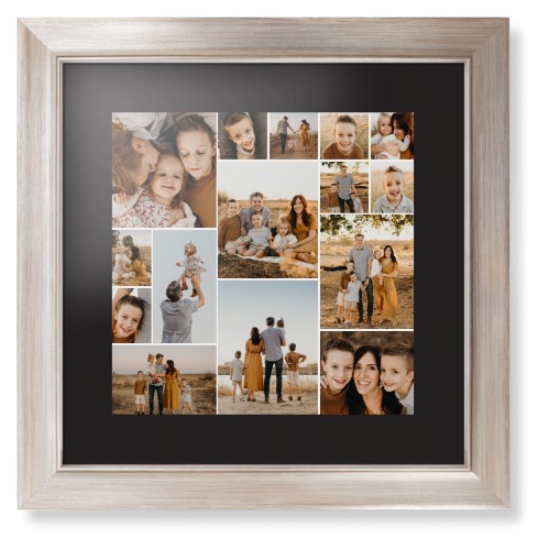 Gallery of Fifteen Framed Print, Metallic, Modern, Black, Black, Single piece, 12x12, Multicolor, multi