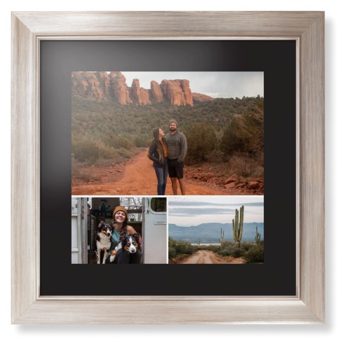 Gallery of Three Portrait Framed Print, Metallic, Modern, Black, Black, Single piece, 12x12, Multicolor