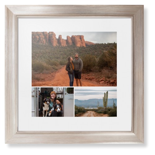 Gallery of Three Portrait Framed Print, Metallic, Modern, White, White, Single piece, 12x12, Multicolor
