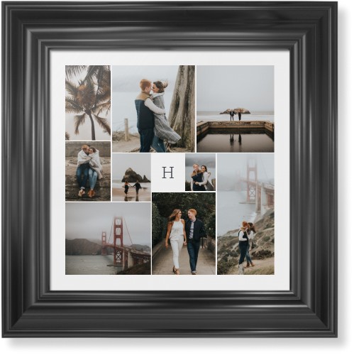 Classic Monogram Gallery of Nine Framed Print, Black, Classic, None, None, Single piece, 12x12, Multicolor