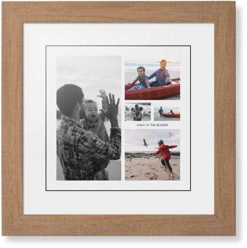 Hero Collage Portrait Framed Print, Natural, Contemporary, Black, White, Single piece, 12x12, Multicolor, multi