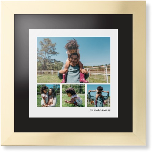 Modern Hero Gallery Of Four Portrait Framed Print, Matte Gold, Contemporary, Black, Black, Single piece, 12x12, Multicolor