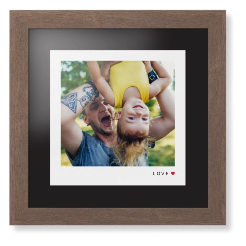Modern Love Heart Framed Print, Walnut, Contemporary, None, Black, Single piece, 12x12, White, white