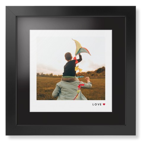 Modern Love Heart Portrait Framed Print, Black, Contemporary, White, Black, Single piece, 12x12, White, white