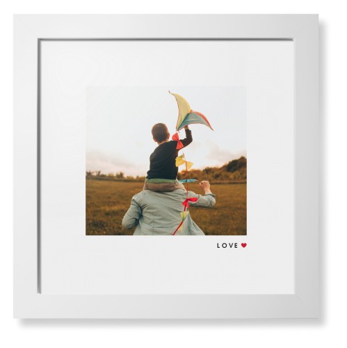 Modern Love Heart Portrait Framed Print, White, Contemporary, White, White, Single piece, 12x12, White, white