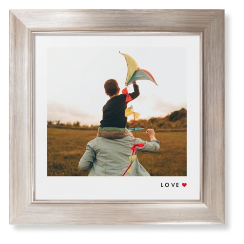 Modern Love Heart Portrait Framed Print, Metallic, Modern, None, None, Single piece, 12x12, White