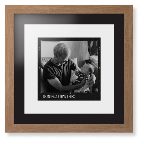 Film Frame Framed Print, Natural, Contemporary, Black, Black, Single piece, 16x16, White, white