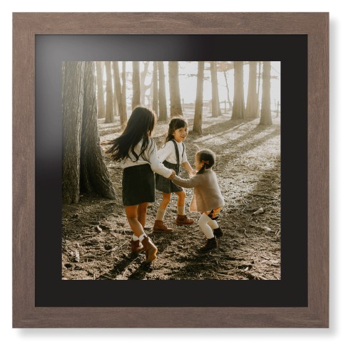 Photo Gallery Framed Print, Walnut, Contemporary, Black, Black, Single piece, 16x16, Multicolor