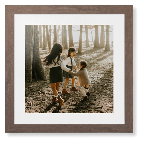 Photo Gallery Framed Print, Walnut, Contemporary, White, White, Single piece, 16x16, Multicolor, multi