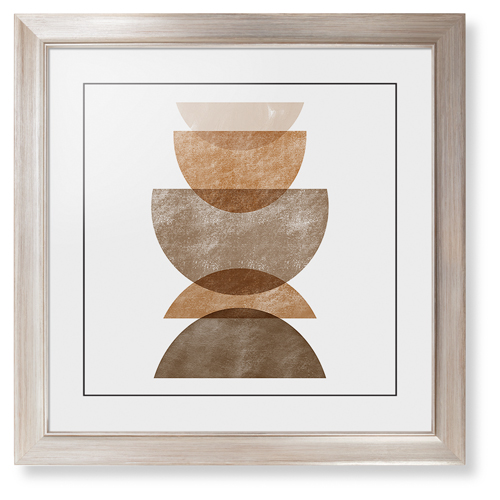 Geometric Shapes Framed Print, Metallic, Modern, Black, White, Single piece, 16x16, Multicolor