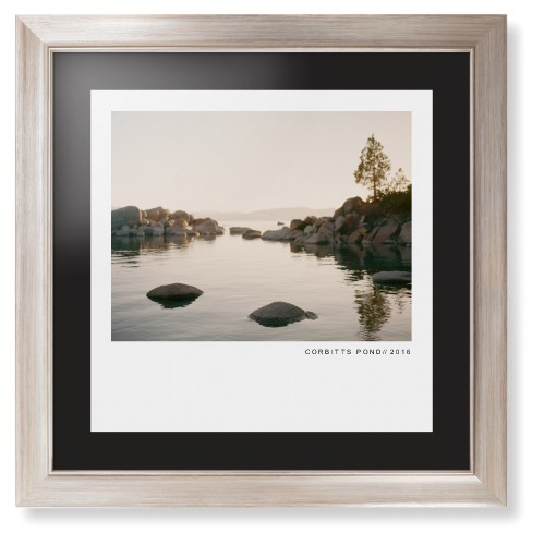 Modern Gallery Framed Print, Metallic, Modern, Black, Black, Single piece, 16x16, White, white