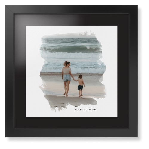 Brushed Moments Framed Print, Black, Contemporary, Black, Black, Single piece, 16x16, White, white