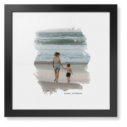 Brushed Moments Framed Print, Black, Contemporary, White, White, Single piece, 16x16, White