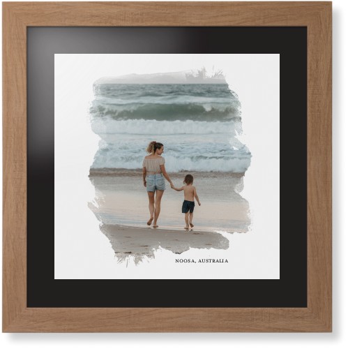 Brushed Moments Framed Print, Natural, Contemporary, Black, Black, Single piece, 16x16, White