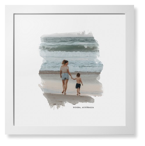 Brushed Moments Framed Print, White, Contemporary, White, White, Single piece, 16x16, White, white