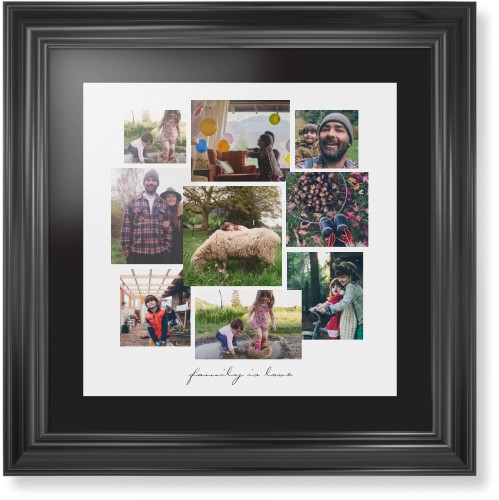 Gallery Collage of Nine Framed Print, Black, Classic, Black, Black, Single piece, 16x16, White, white