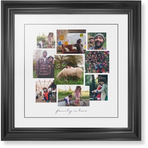 Gallery Collage of Nine Framed Print, Black, Classic, Black, White, Single piece, 16x16, White, white