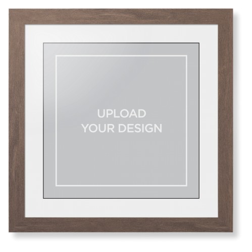 Upload Your Own Design Portrait Framed Print, Walnut, Contemporary, Black, White, Single piece, 16x16, Multicolor, multi