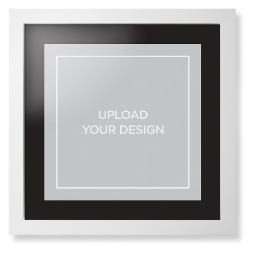 Upload Your Own Design Portrait Framed Print, White, Contemporary, Black, Black, Single piece, 16x16, Multicolor