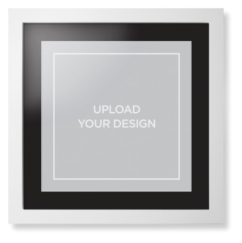 Upload Your Own Design Portrait Framed Print, White, Contemporary, White, Black, Single piece, 16x16, Multicolor